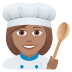 👩🏽‍🍳 woman cook: medium skin tone display on JoyPixels